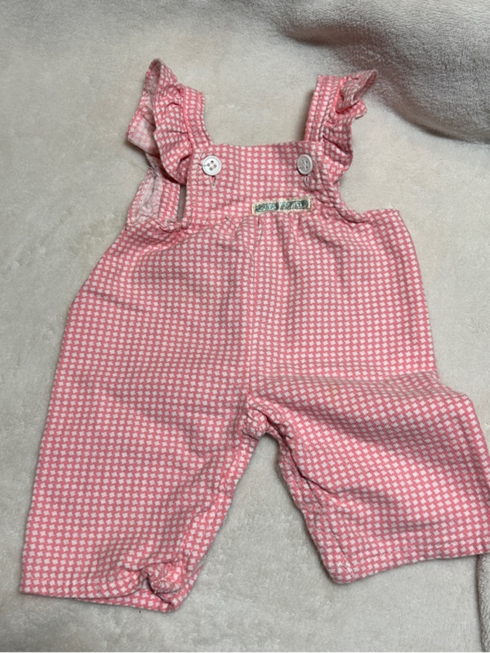Pink Gingham Ruffle Strap Cabbage Patch Kids Overalls